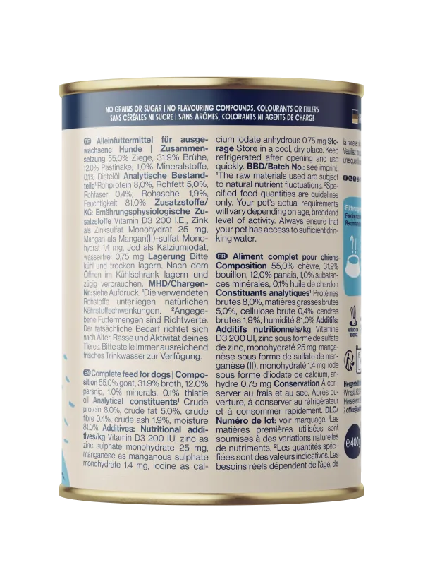 Pets Deli Hypo Ziege mit Pastinake & Distelöl 400g